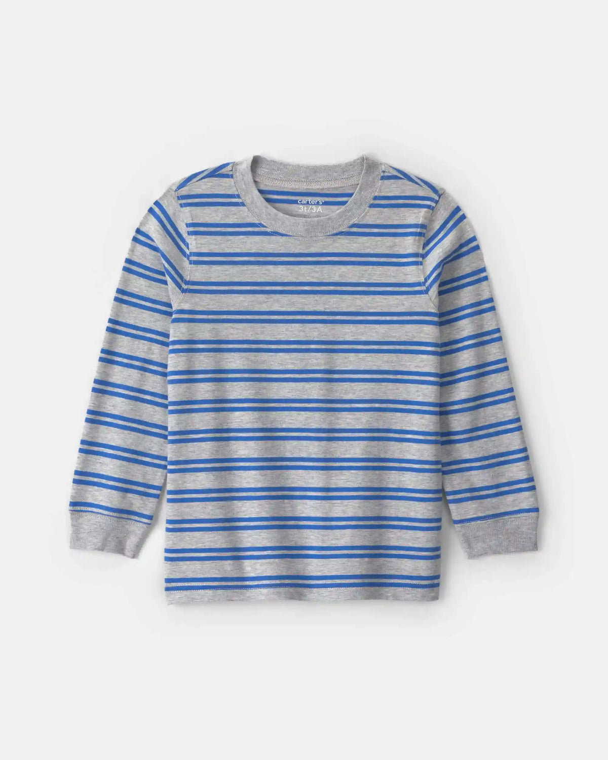 Toddler Boy Striped Long-Sleeve Tee - Grey/Blue