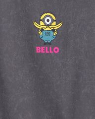 Girls Despicable Me Minions Graphic Tee - Grey