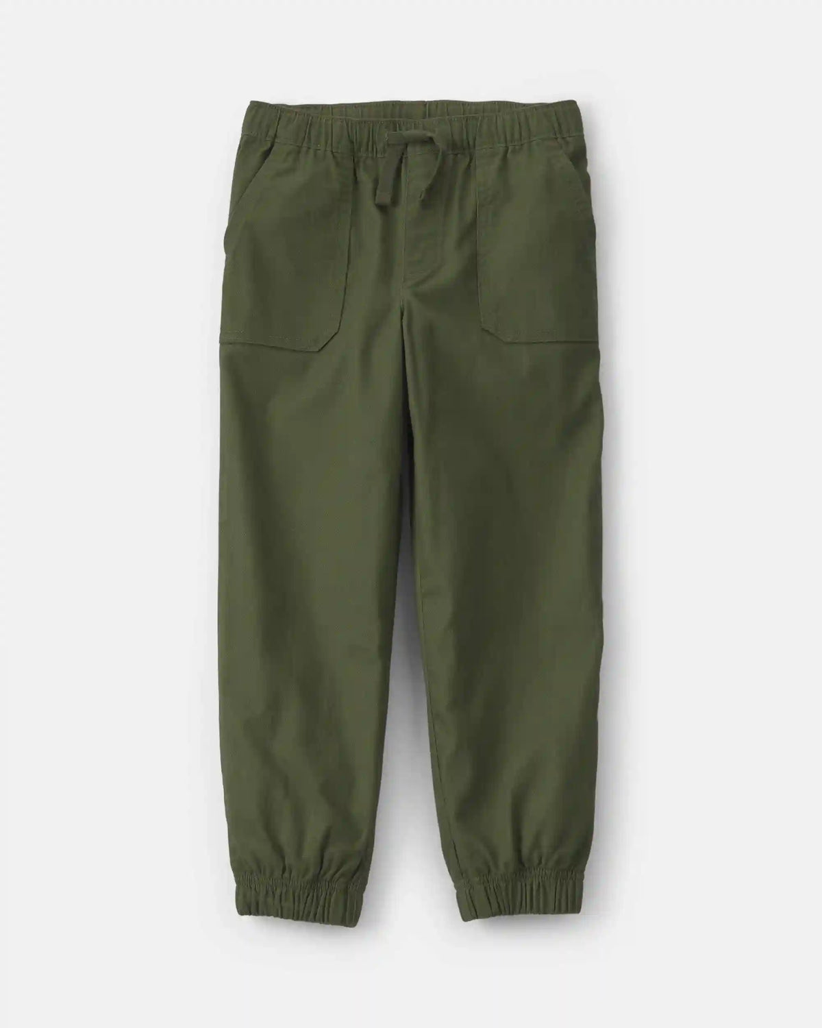 Boys Twill Joggers - Olive Green