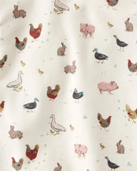 Toddler Organic Cotton Pajamas in Farm Friends