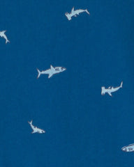 Boys Shark Tee - Navy Blue