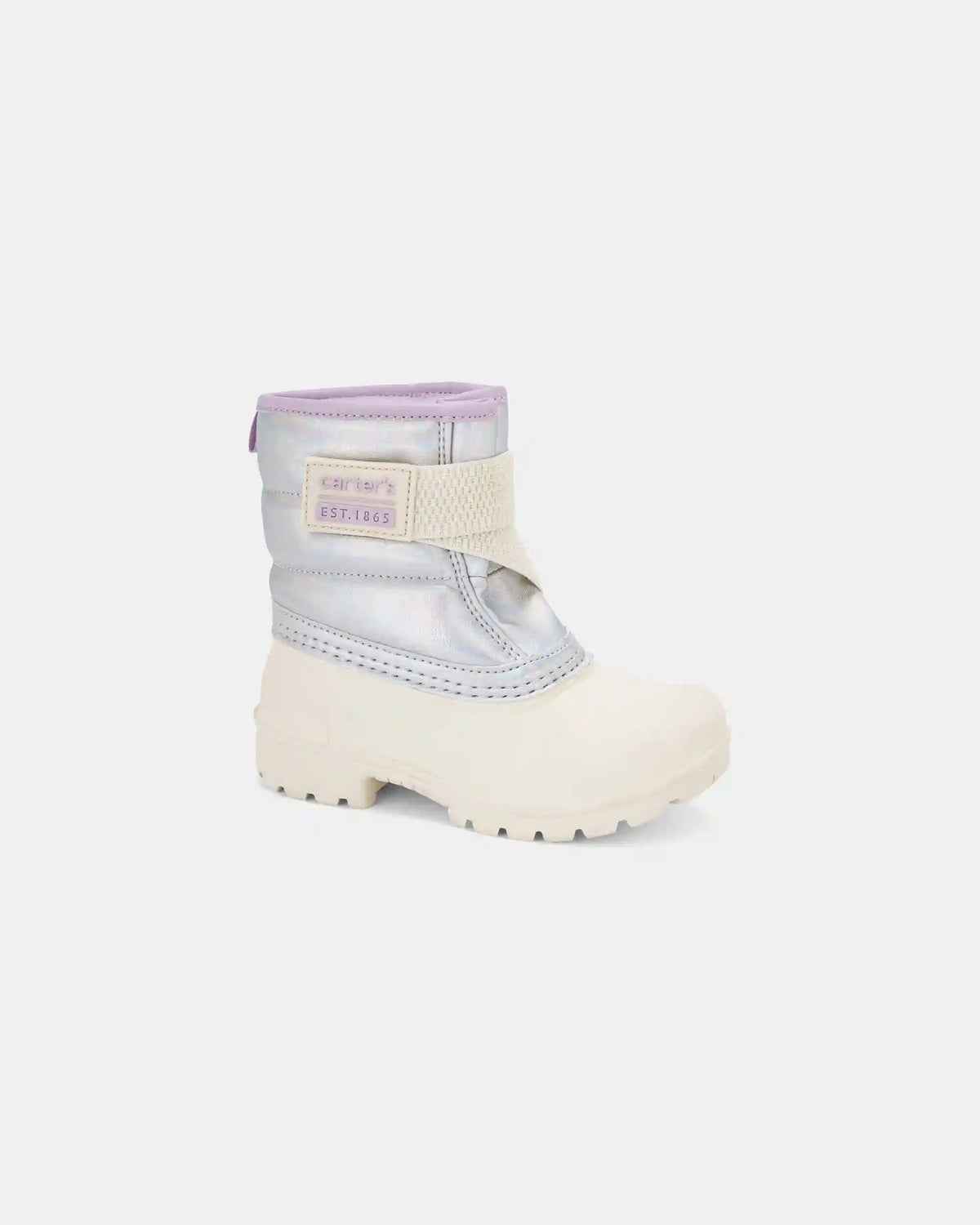Toddler Girl Metallic Snow Boots - Cream/Purple