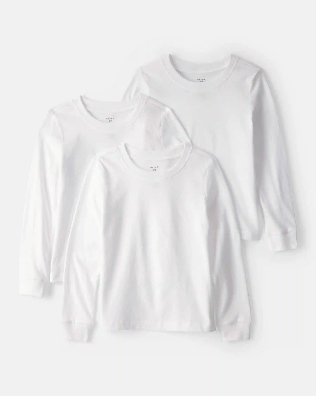 Boys 3-Pack Long-Sleeve Undershirts - White
