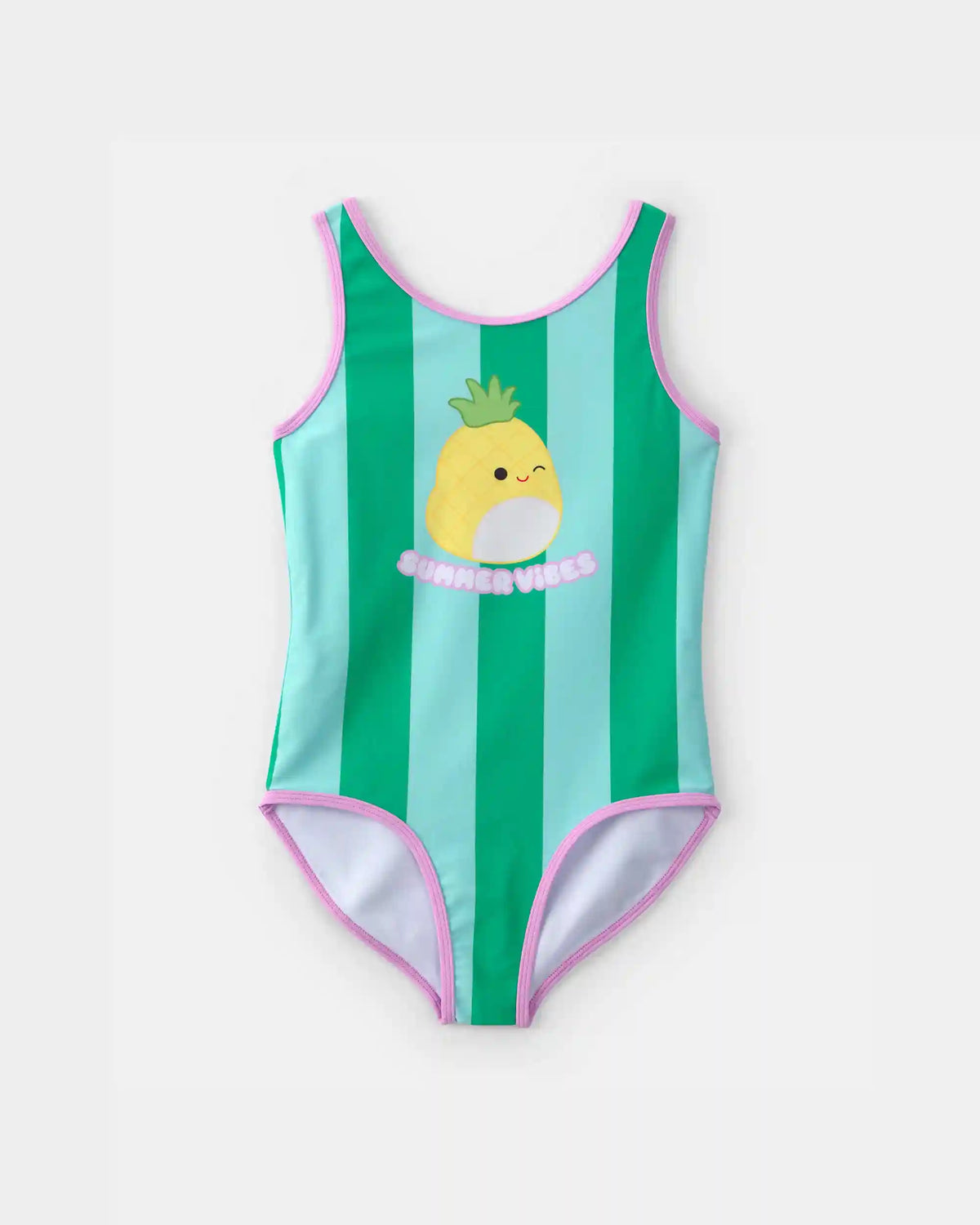 Girls 'Summer Vibes' Squishmallow 1-Piece Swimsuit - Green/Blue