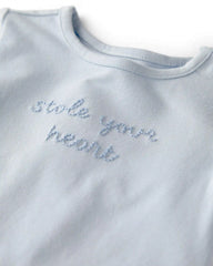 Baby Organic Cotton 'Stole Your Heart' Embroidered Bodysuit