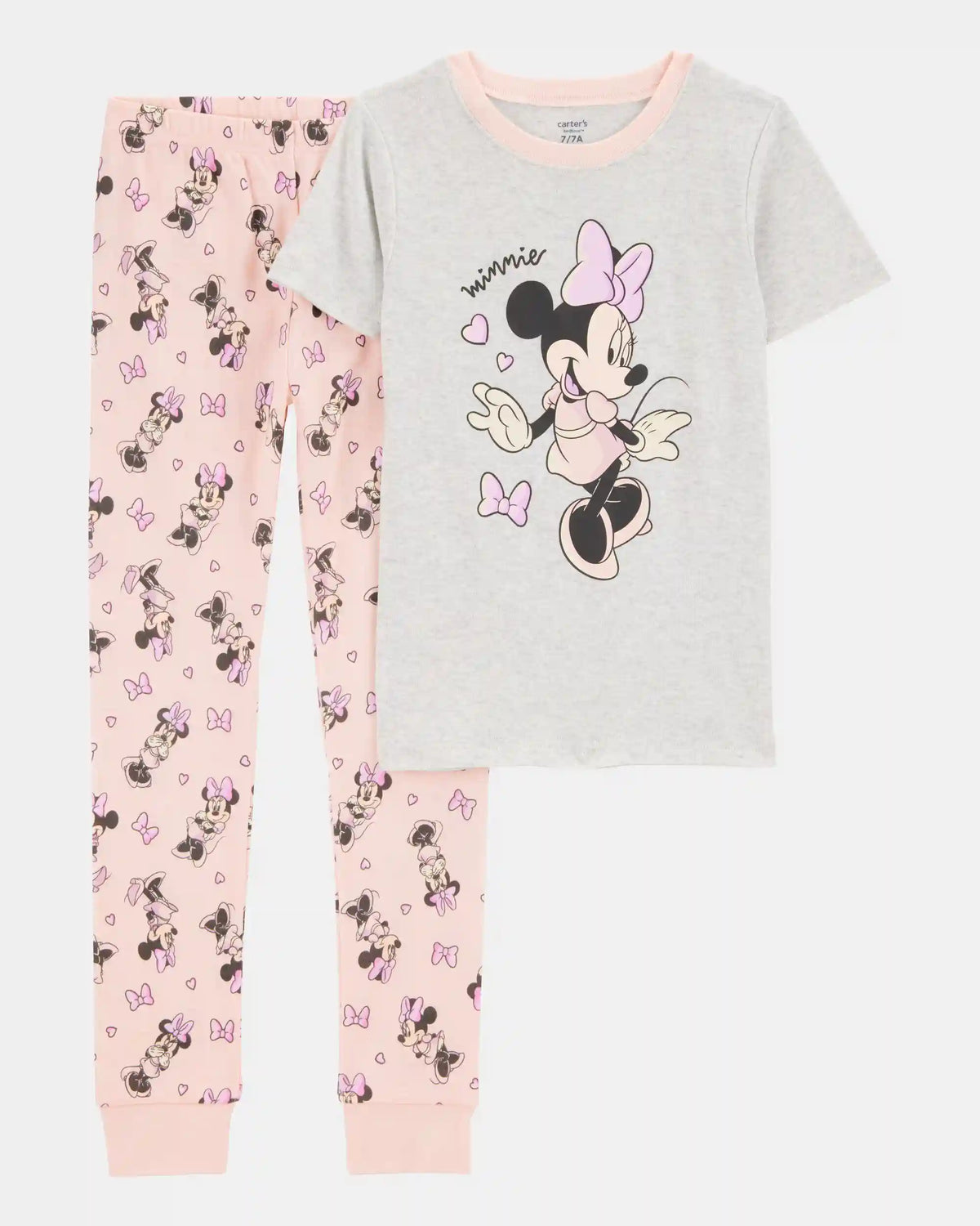 Girls Minnie Mouse Snug Fit Cotton 2-Piece Pajamas