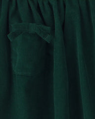 Toddler Girl Bow Corduroy Skort - Green