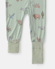 Baby Boy 1-Piece Animals PurelySoft™ Snug Fit Pajama - Green