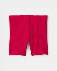 Toddler Girl Rib Bike Shorts - Red