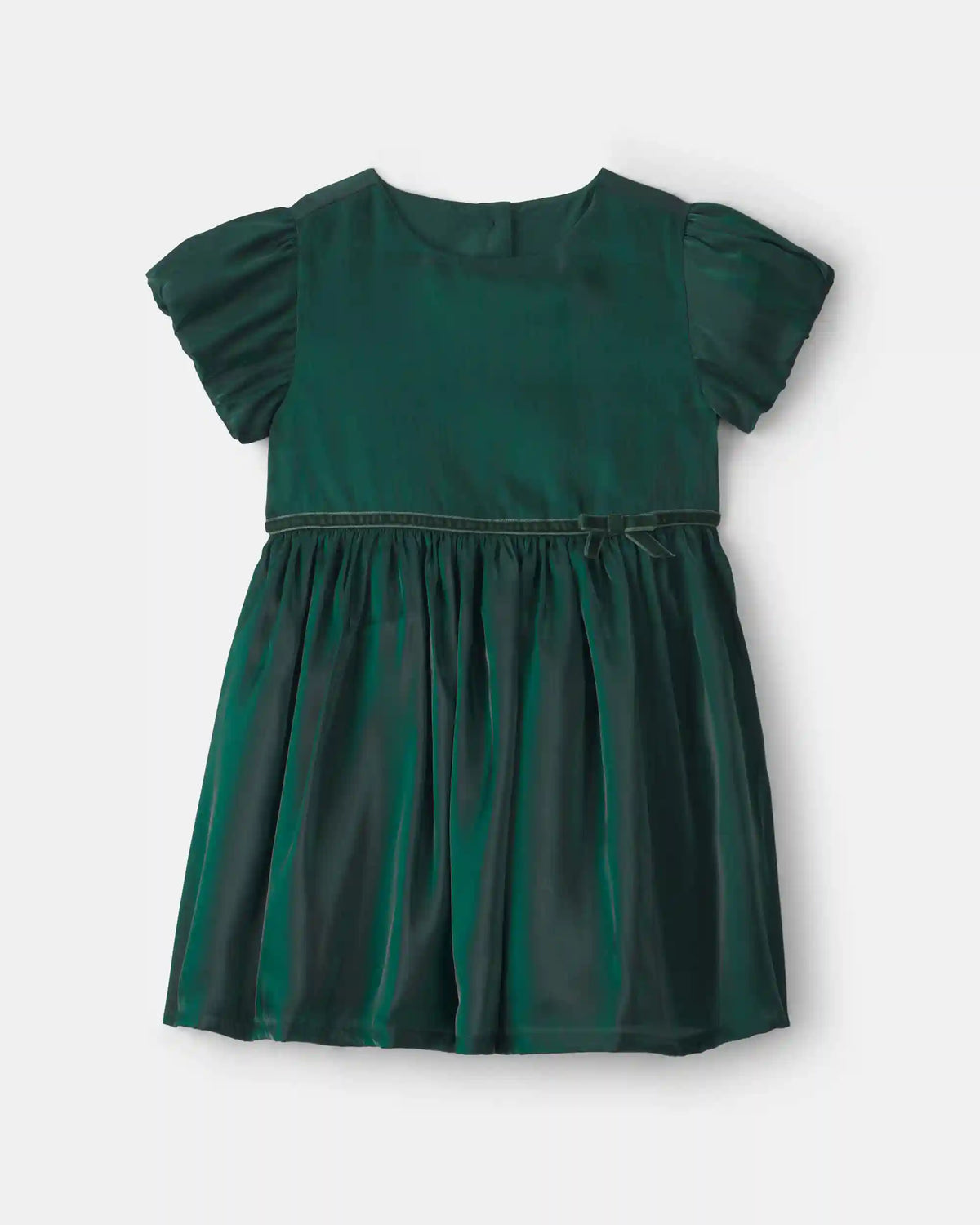 Toddler Girl Poplin Short-Sleeve Dress - Green