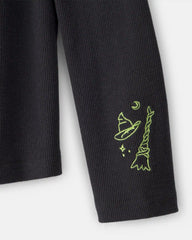 Girls Wicked Elphaba Rib Top - Black