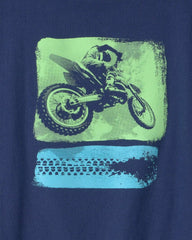 Boys Dirt Bike Graphic Tee - Blue