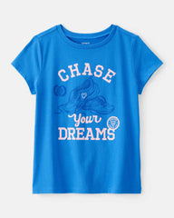 Girls Track Short-Sleeve Graphic Tee - Blue