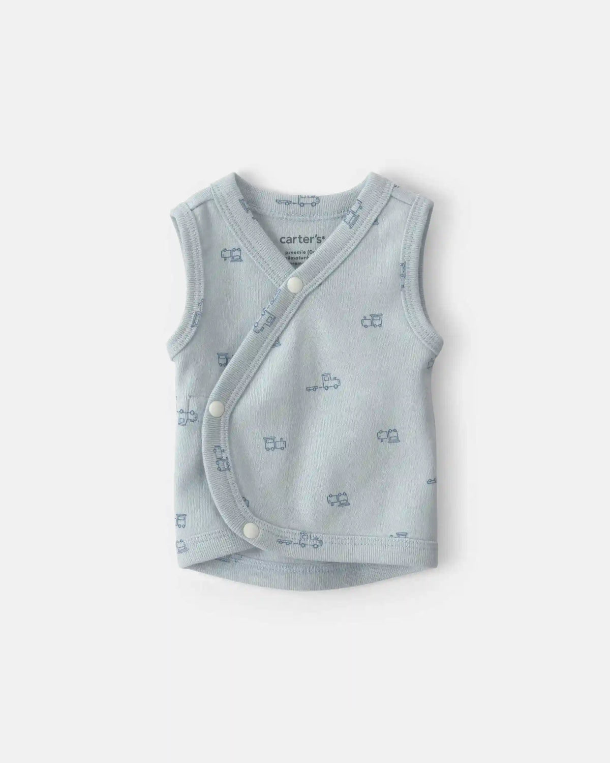 Baby Boy Train Side-Snap Tank - Blue