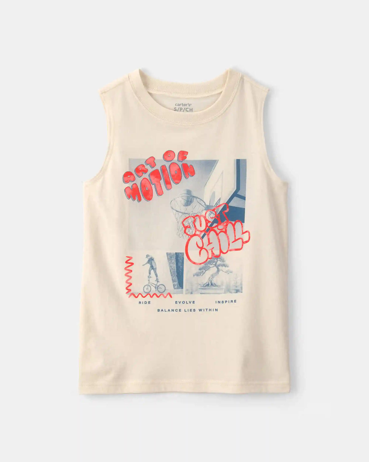 Boys 'Just Chill' Graphic Tank - Cream