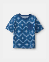 Boys Geometric Tie-Dye Pocket Tee - Blue