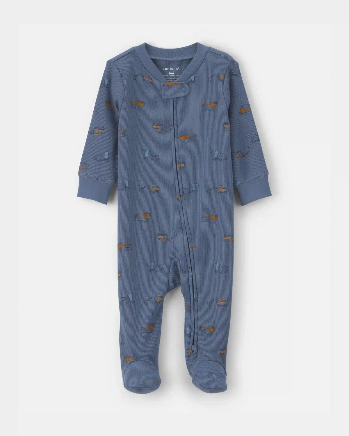 Baby Boy Construction Snug Fit Sleep & Play Pajamas - Blue