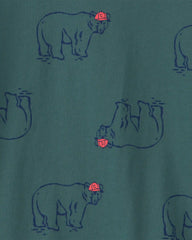 Boys Bear Long-Sleeve T-Shirt - Green
