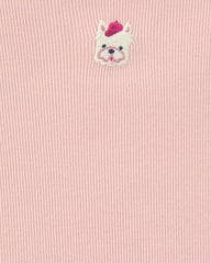 Toddler Girl Dog Rib Top - Pink