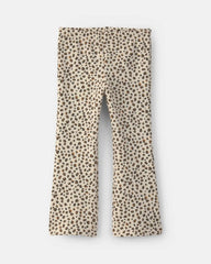 Toddler Girl Leopard Fleece Pull-On Stretch Leggings - Brown