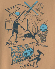 Boys Soccer Long-Sleeve Graphic Tee - Brown