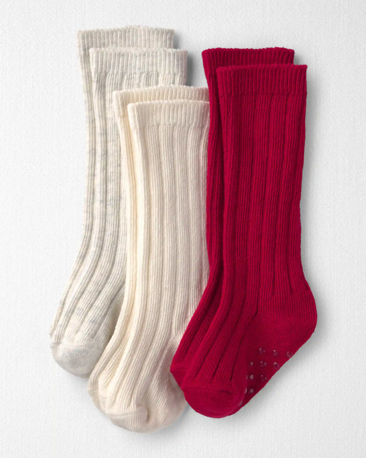 Baby Girl 3-Pack No-Slip Knee-High Socks Made with Organic Cotton