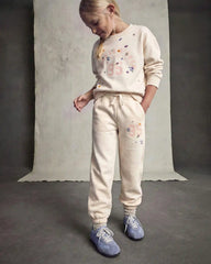 Girls 'OshKosh' Floral French Terry Pullover Sweatshirt - Cream
