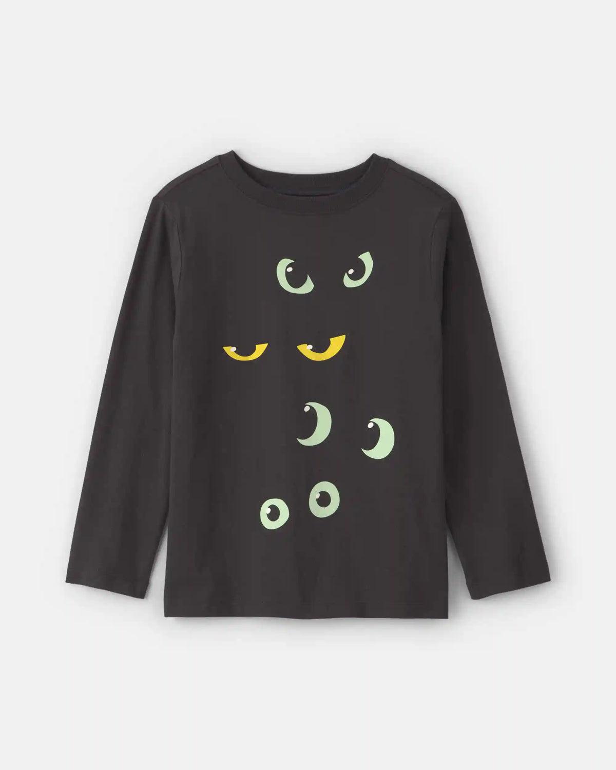 Kids Halloween Eyes Long-Sleeve Graphic Tee - Black