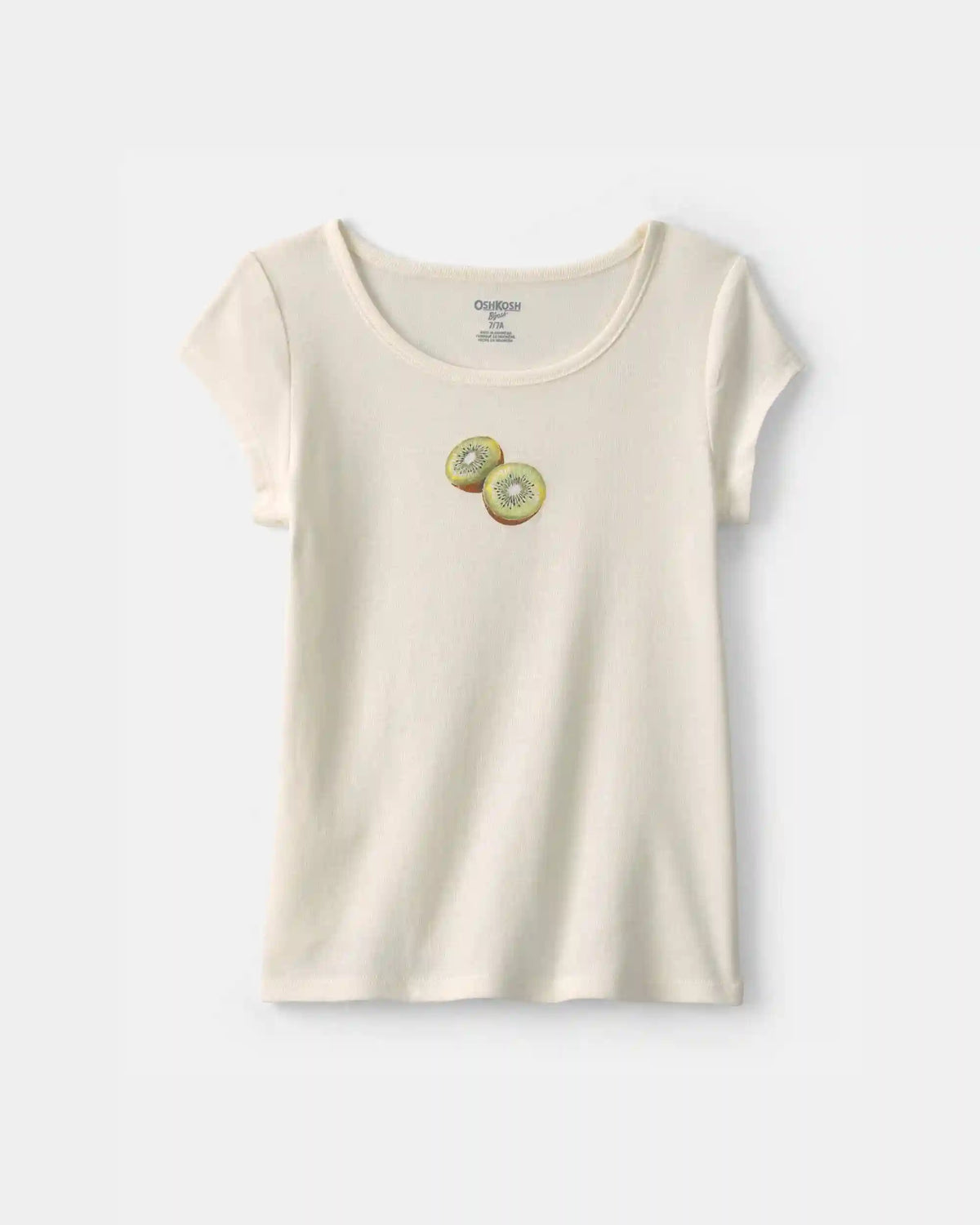 Girls Kiwi Ribbed Tee - Ivory