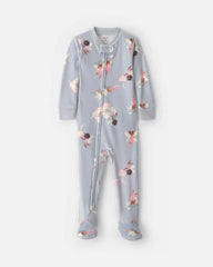 Toddler Girl 1-Piece Fairies DreamPlush Snug Fit Footed Pajama - Blue