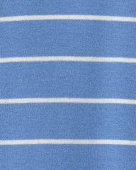 Toddler Boy Construction Striped 100% Cotton Snug Fit 1-Piece Pajama - Blue