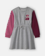 Girls Disney© Minnie Color Block Long-Sleeve Dress - Grey