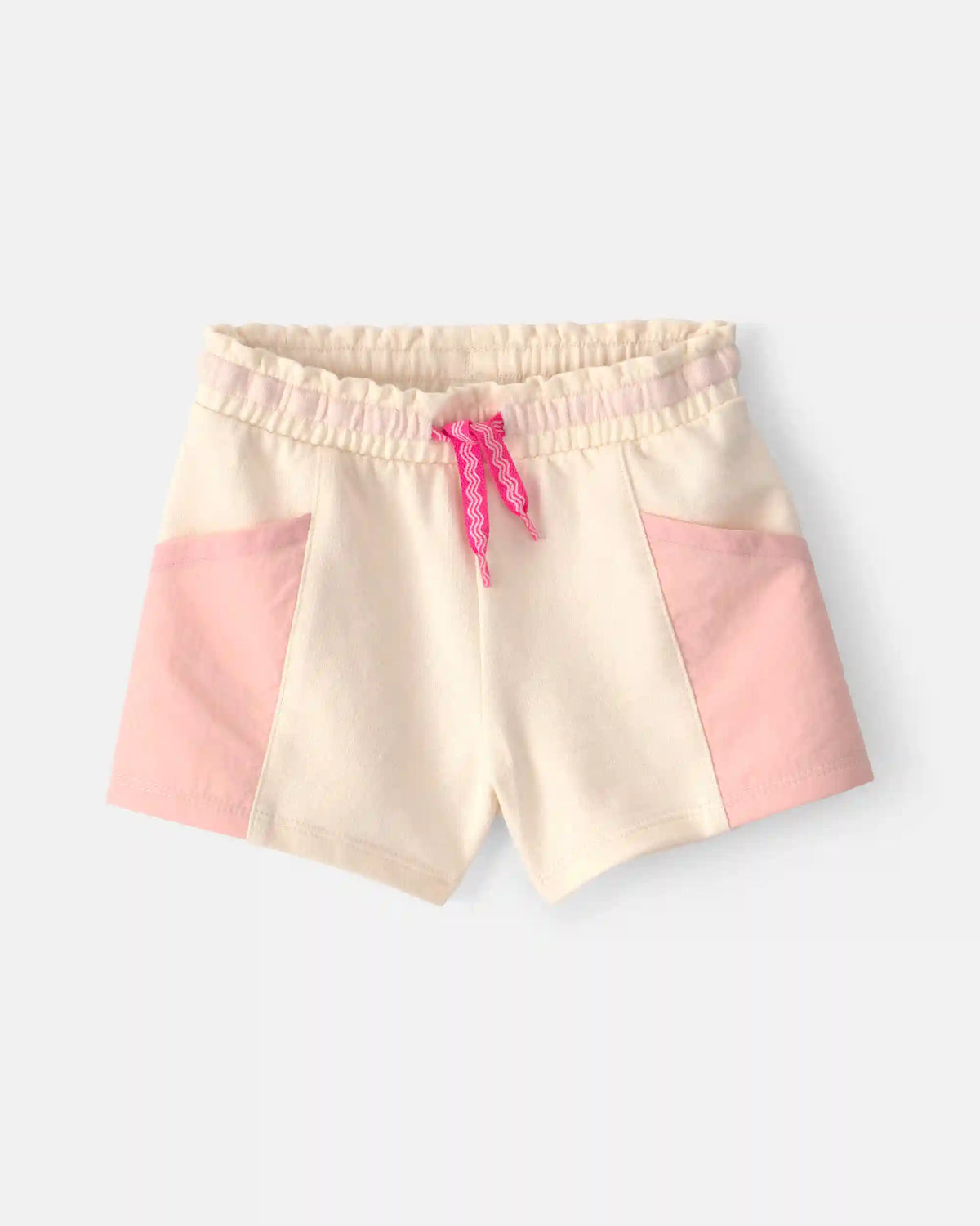 Baby Girl French Terry Shorts - Pink/Ivory