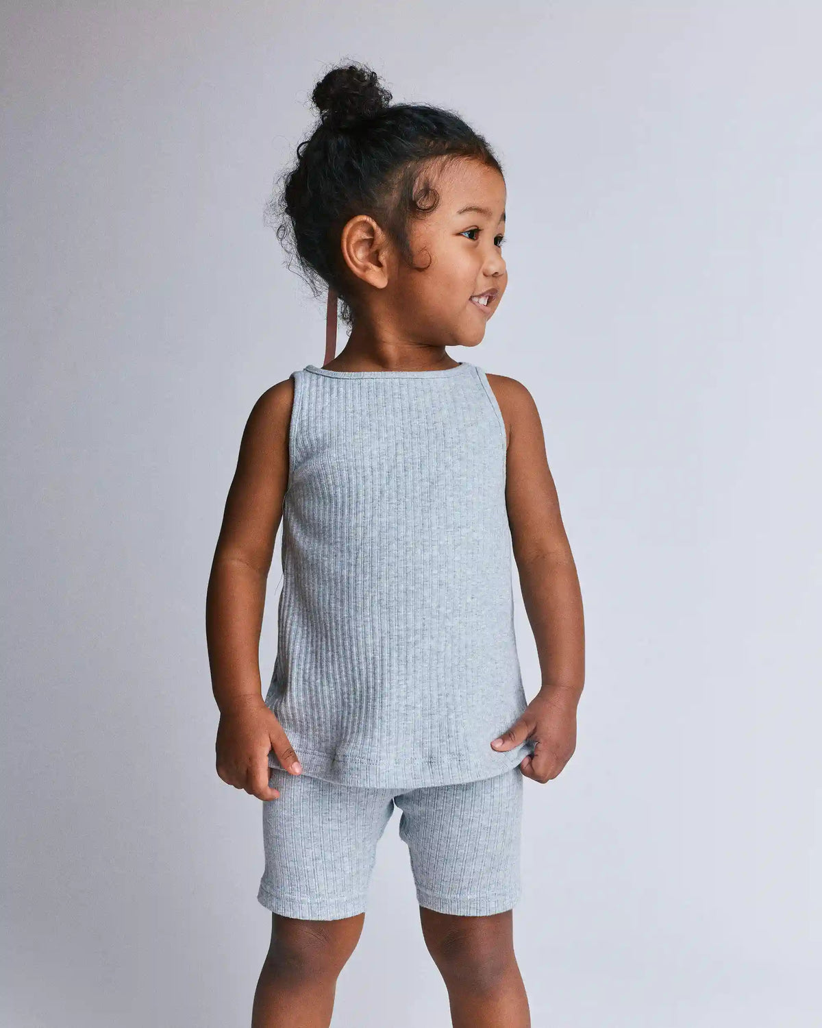 Toddler Girl Ribbed Playtime Tank Top - Heather Grey