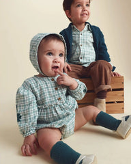 Baby Girl 3-Piece Flannel Long-Sleeve Bubble Set - Green