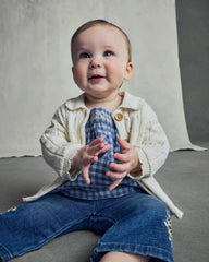 Baby Girl Fair Isle Cardigan Sweater - Cream
