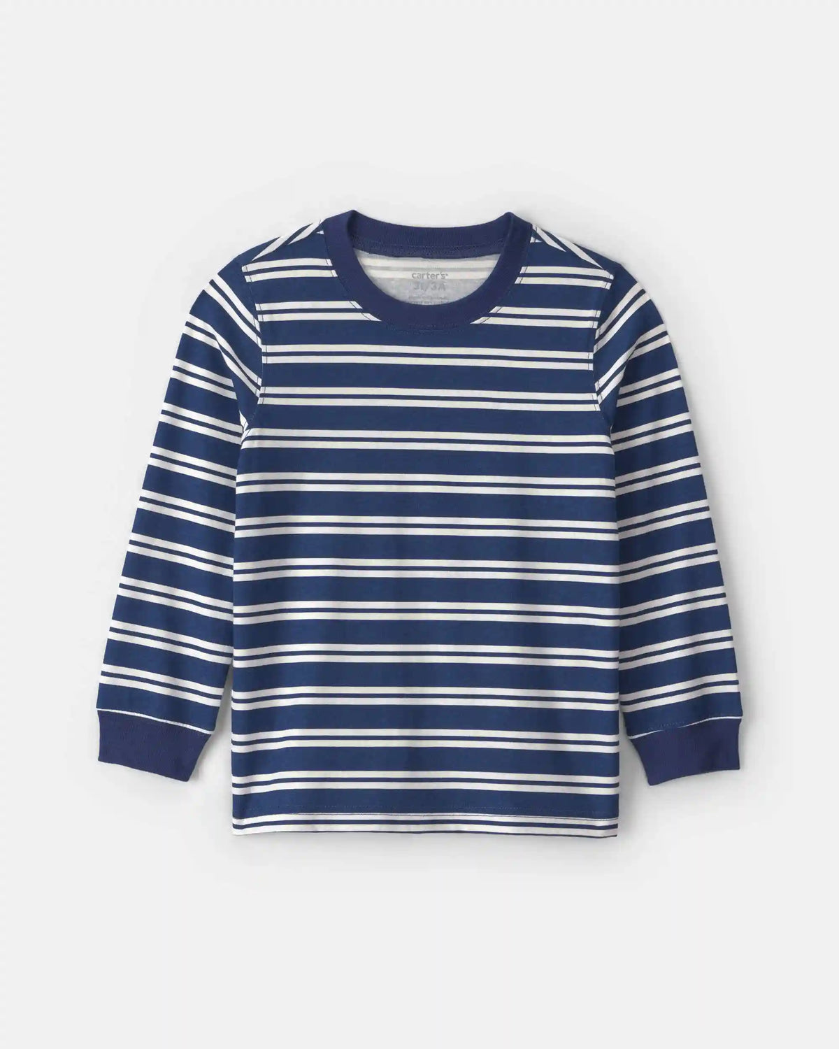 Toddler Boy Striped Long-Sleeve Tee - Navy Blue/White