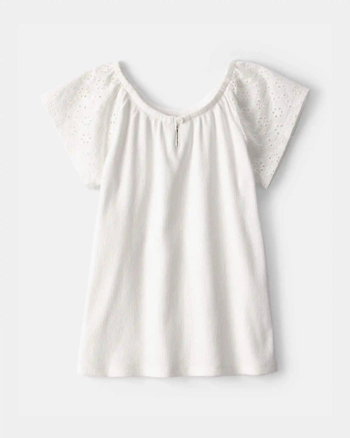 Girls Eyelet Top - White