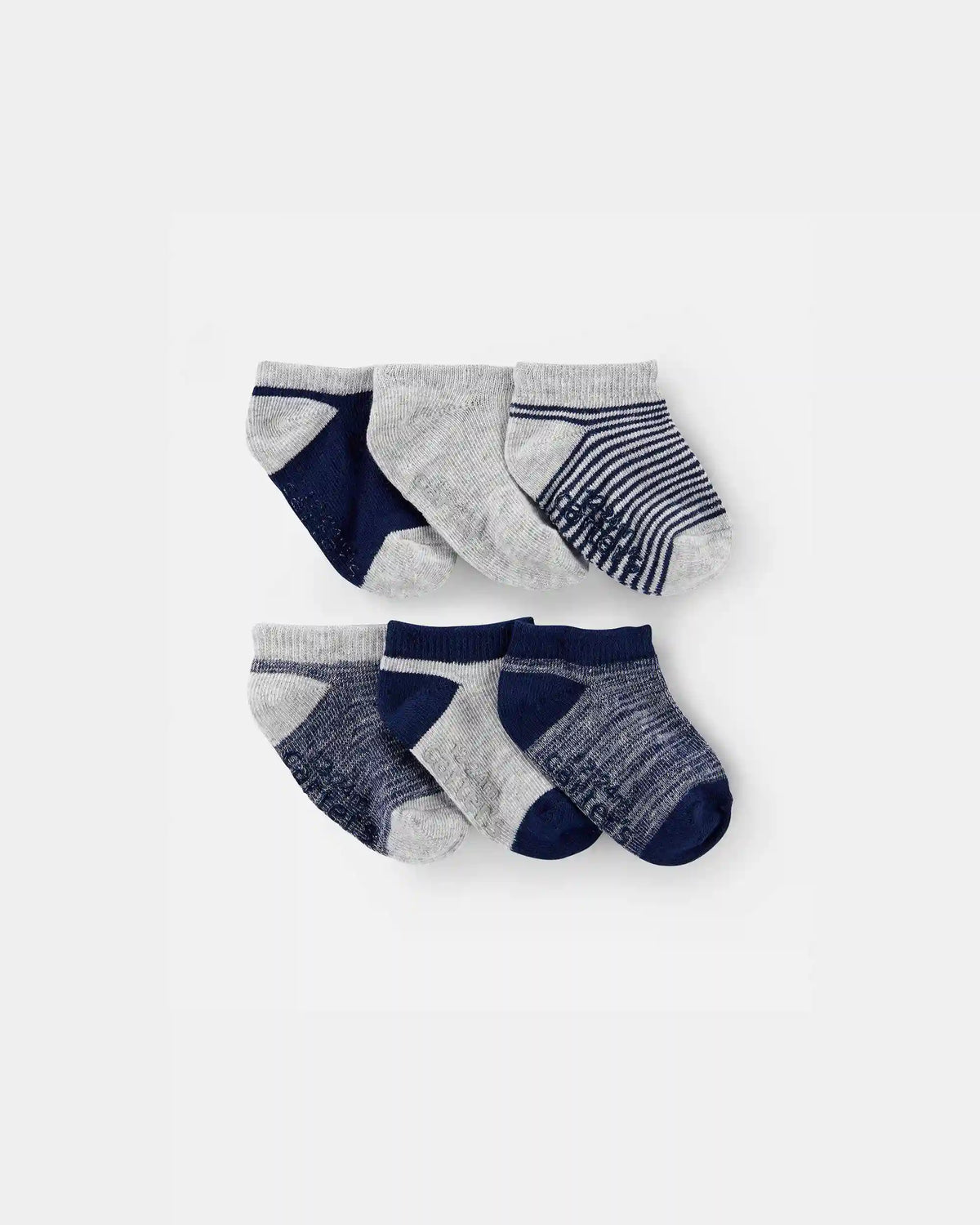 Toddler Boy 6-Pack No Show Socks - Grey/Navy