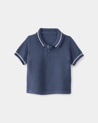 Baby Boy Sweater Polo Shirt - Navy