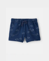 Baby Boy Fish French Terry Shorts - Blue