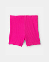 Baby Girl Ribbed Bike Shorts - Pink