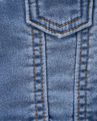 Baby Girl Knit-Like Denim Jacket - Dark Wash