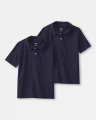 Boys 2-Pack Uniform Active Polo Shirts - Navy