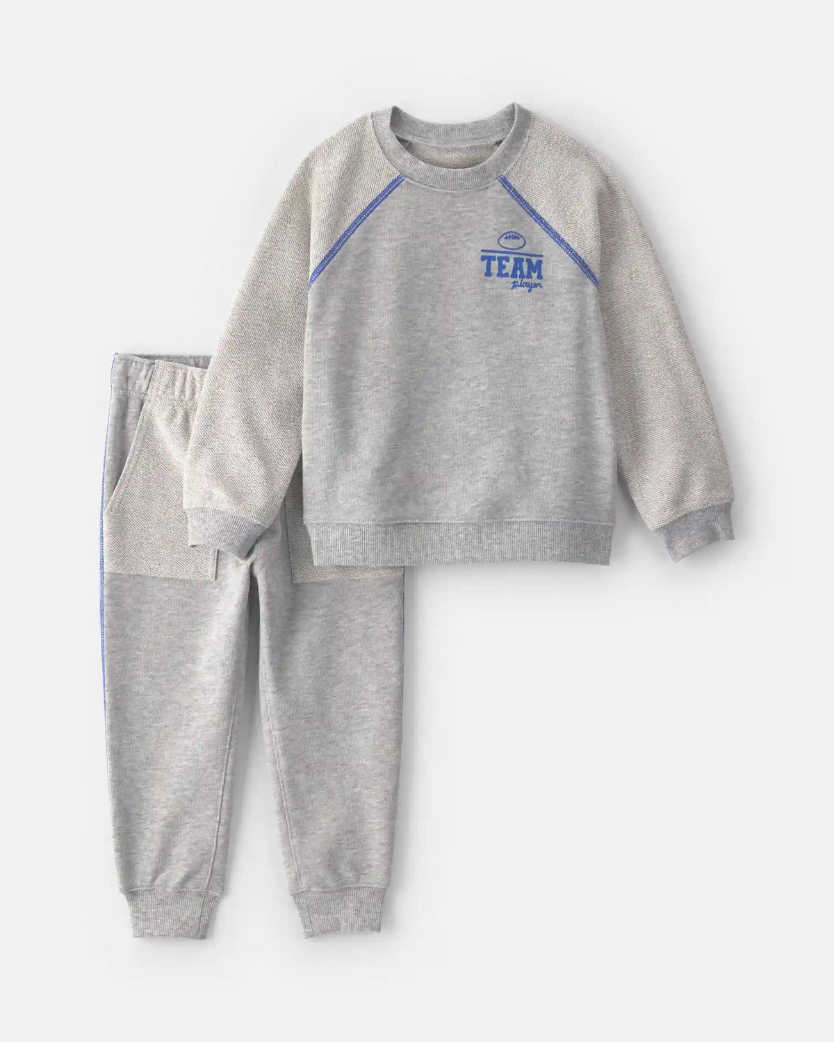 Toddler Boy 2-Piece 'Team Player' French Terry Sweatshirt & Pant Set - Grey