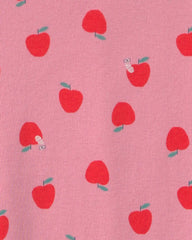 Girls Apple 100% Cotton 2-Piece Pajama Set - Pink