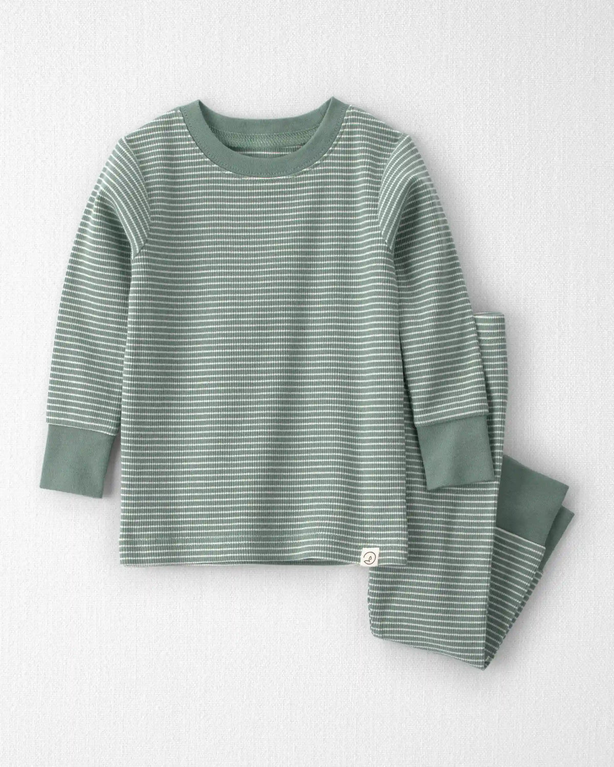 Baby 2-Piece Organic Cotton Ribbed Pajamas in Stripes