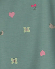 Girls 2-Pack Butterfly Night Gowns - Pink/Green