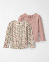 Toddler Girl 2-Pack Organic Cotton Slim Fit Tops