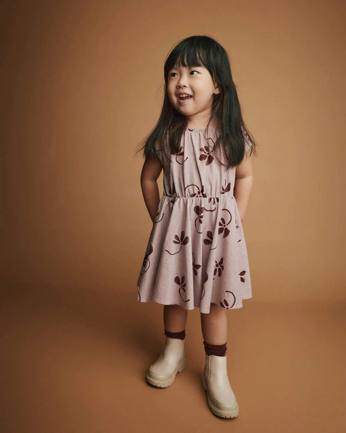 Toddler Girl Avenue Twirl™ Dress in Floral Print - Mauve